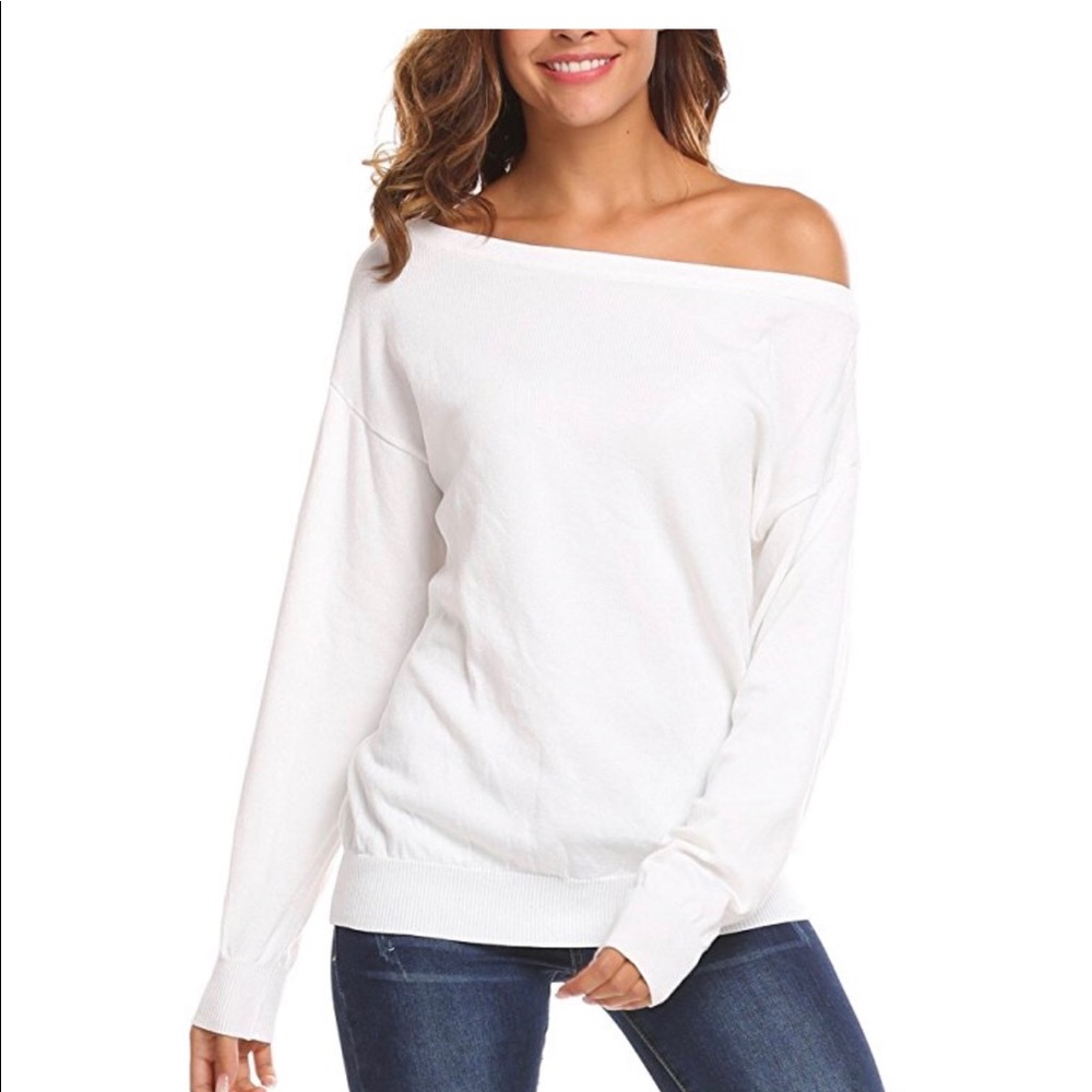 New w/ tags women’s white off the shoulder sweater